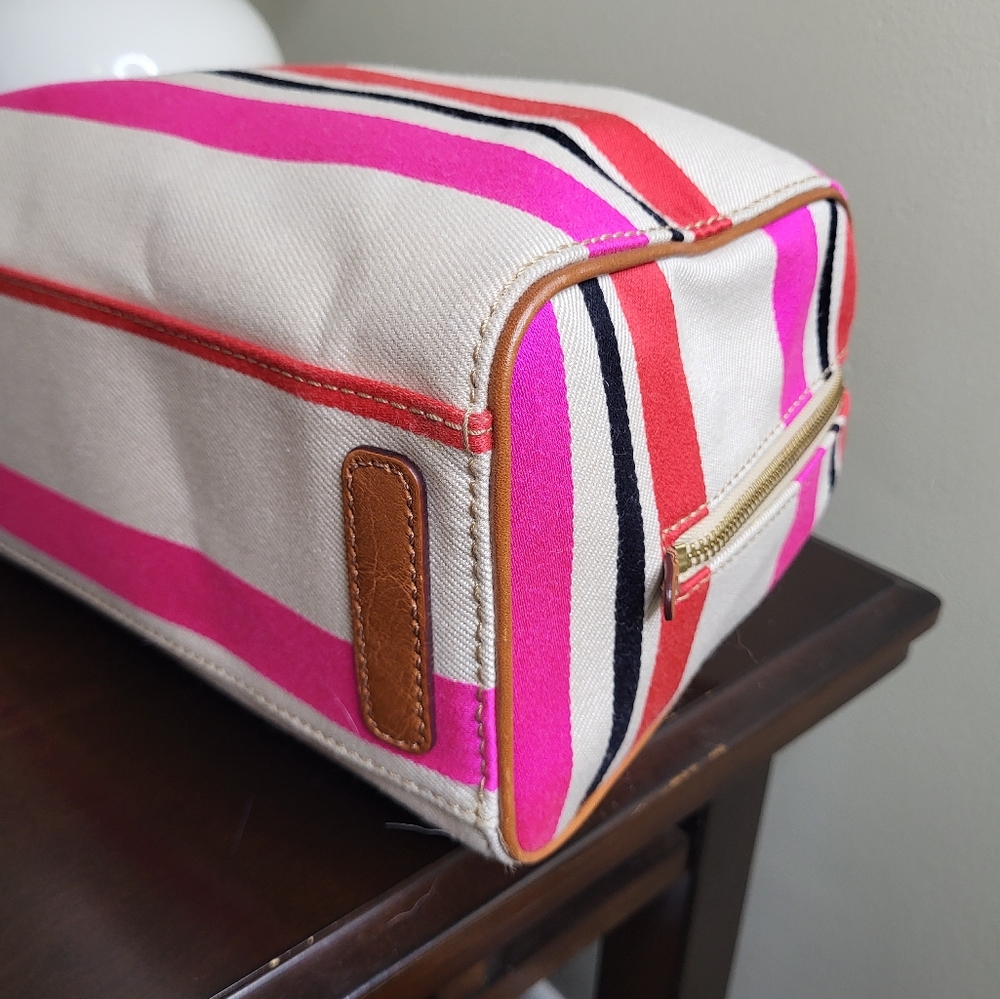 Kate Spade Pink Stripe Fabric Boston Bag - Picture 8 of 9